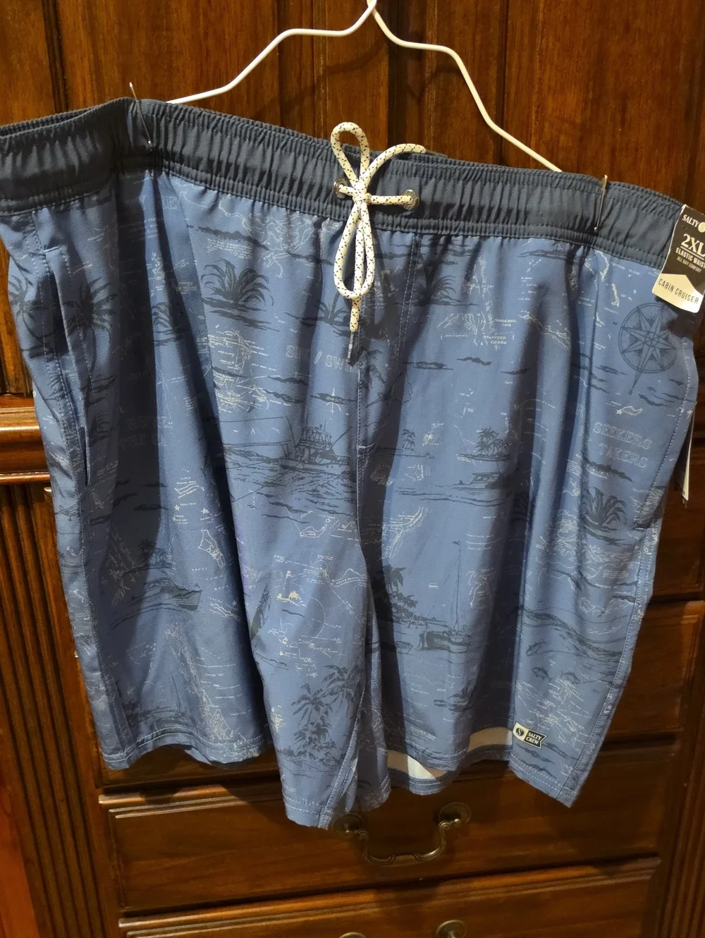 Salty Crew Men's Blue Printed Swim Shorts